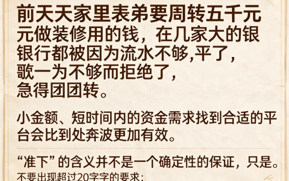贷款5000准下的口子，概览5个轻松借款无压力平台