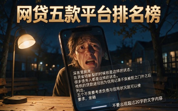网贷五款平台排名榜单，罗列5个不看负债和征信的口子
