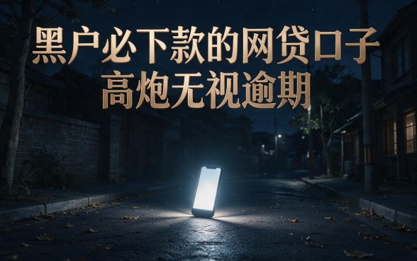 有哪些黑户必下款的网贷口子，理出5个高炮无视逾期能下的平台