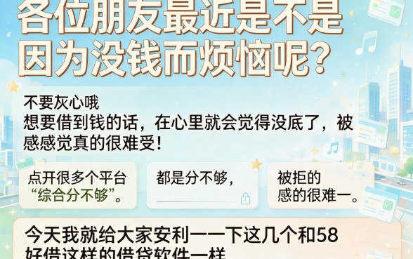 类似58好借一样的借款软件，倾情分享五个综合评分不足有负债都能下款软件