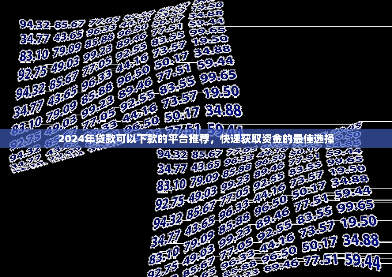 2024年贷款可以下款的平台推荐，快速获取资金的最佳选择