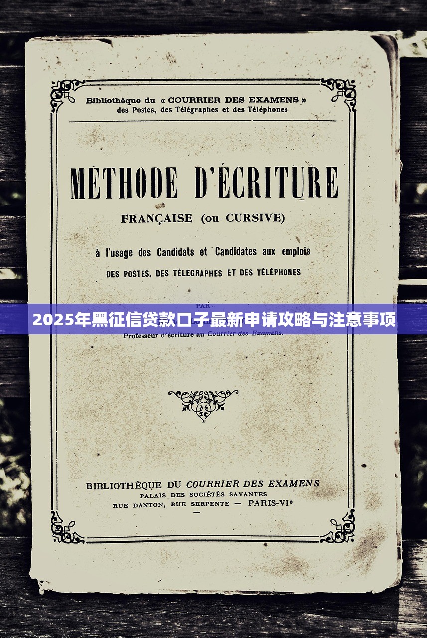 2025年黑征信贷款口子最新申请攻略与注意事项