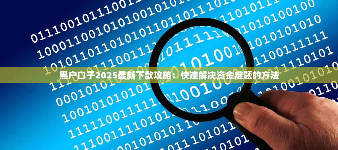 黑户口子2025最新下款攻略:快速解决资金难题的方法 黑户口子2025最新下款攻略:快速解决资金难题的方法