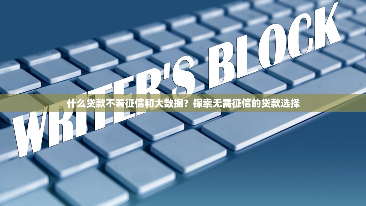 什么贷款不看征信和大数据?探索无需征信的贷款选择 什么贷款不看征信和大数据?探索无需征信的贷款选择