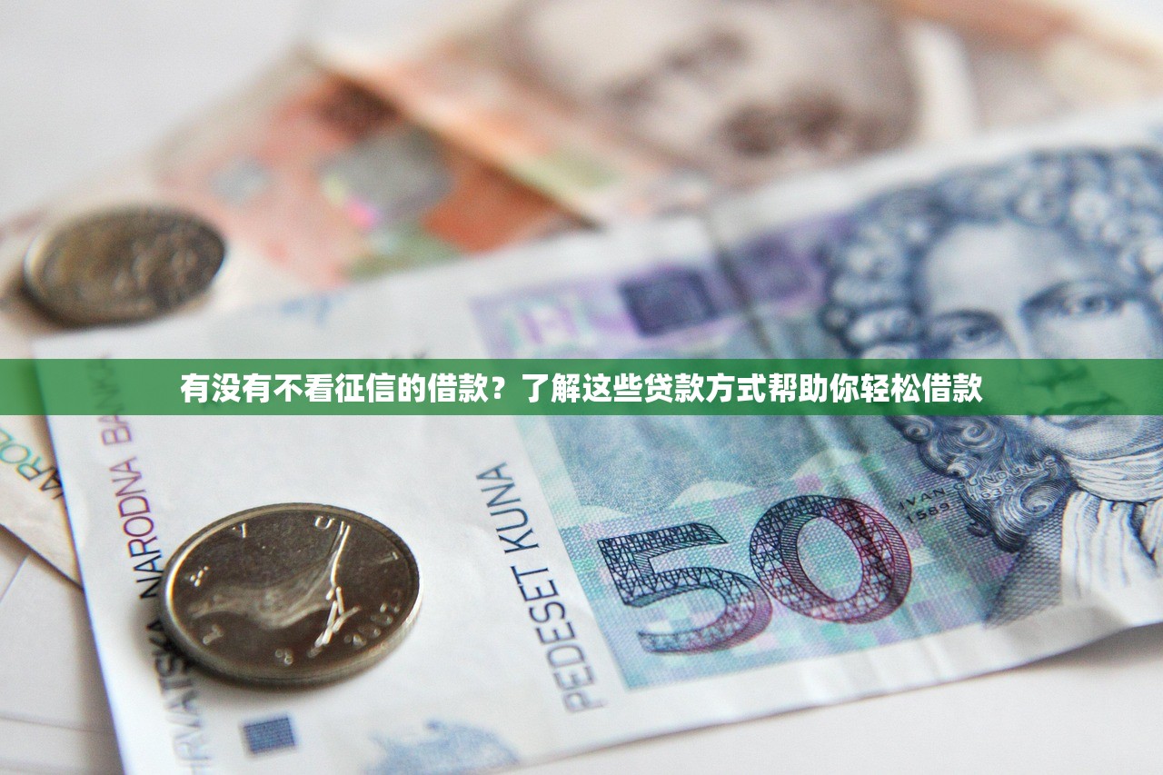 有没有不看征信的借款？了解这些贷款方式帮助你轻松借款