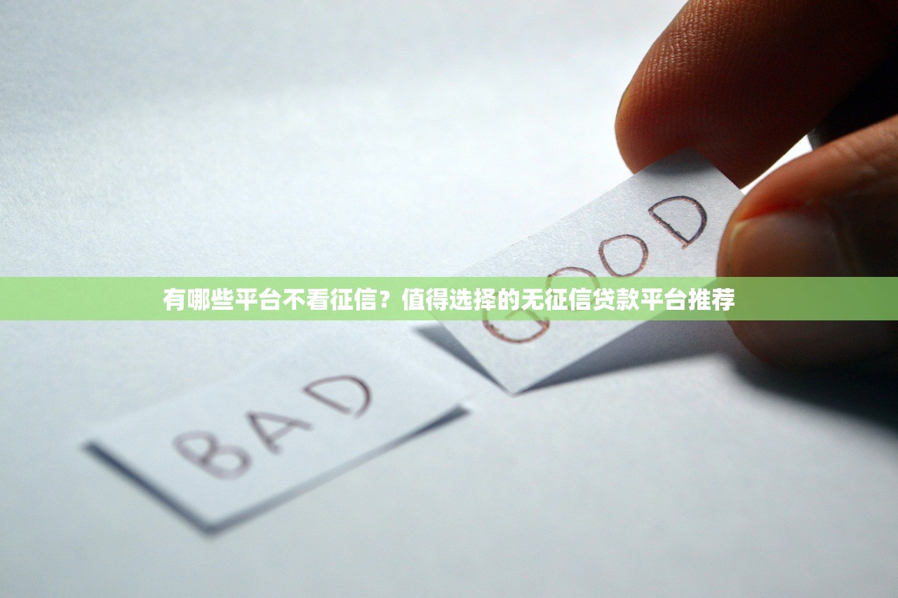 有哪些平台不看征信？值得选择的无征信贷款平台推荐