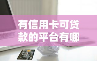 有信用卡可贷款的平台有哪些？这10个渠道最快到账