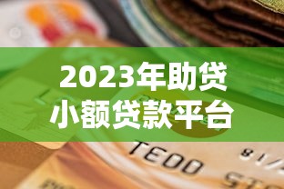 2023年助贷小额贷款平台推荐：如何选择靠谱的贷款渠道？