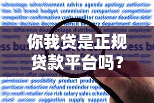 你我贷是正规贷款平台吗？资质、利率、风险全面解析