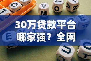 30万贷款平台哪家强？全网解析+避坑指南