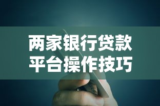 两家银行贷款平台操作技巧:申请攻略与风险规避 两家银行贷款平台操作技巧:申请攻略与风险规避