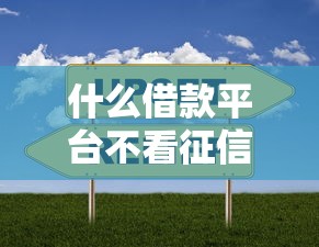 什么借款平台不看征信？这5家门槛低到心动的选择