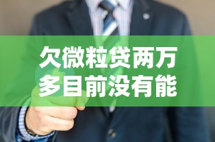 欠微粒贷两万多目前没有能力还怎么办？三招教你化解危机
