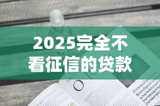 2025完全不看征信的贷款：普通人也能轻松下款？