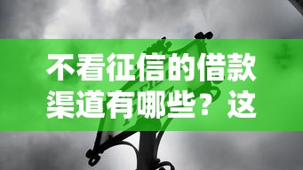 不看征信的借款渠道有哪些？这5个方法别慌