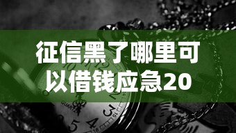 征信黑了哪里可以借钱应急2025？5个靠谱渠道实测分享