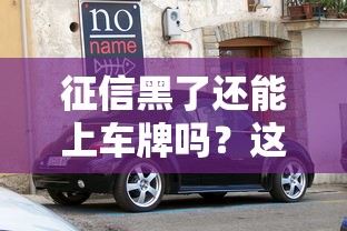 征信黑了还能上车牌吗？这3招或许能帮你圆梦