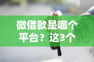 微借款是哪个平台？这3个靠谱贷款平台值得一试！