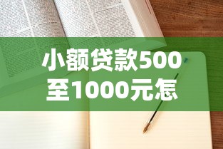 小额贷款500至1000元怎么申请？手把手教你快速到账！