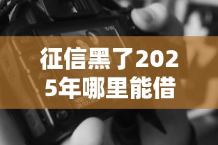 征信黑了2025年哪里能借钱？应急借款攻略