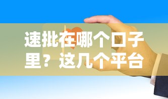速批在哪个口子里？这几个平台审批快、门槛低！