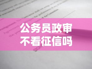 公务员政审不看征信吗？贷款必看的5大隐藏条件