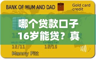 哪个贷款口子16岁能贷？真实情况大揭秘