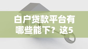 白户贷款平台有哪些能下？这5个渠道门槛低易通过