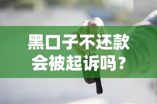 黑口子不还款会被起诉吗？这些后果必须知道