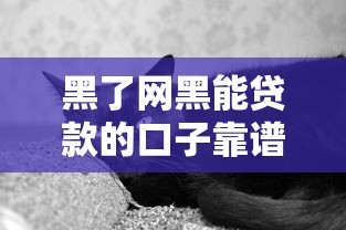 黑了网黑能贷款的口子靠谱吗？这些细节必须盯紧