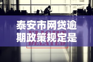 泰安市网贷逾期政策规定是什么时候出的？最新解读