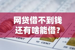 网贷借不到钱还有啥能借？这5个正规渠道或许能帮到你