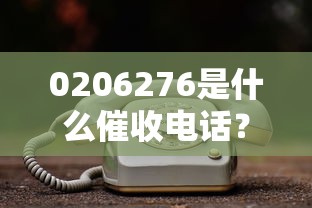 0206276是什么催收电话？真实经历告诉你答案