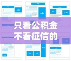 只看公积金不看征信的贷款，这几个平台真的能下款吗？