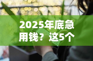 2025年底急用钱？这5个靠谱借款口子低息又安全！