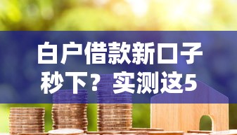 白户借款新口子秒下？实测这5个平台审核快通过率高
