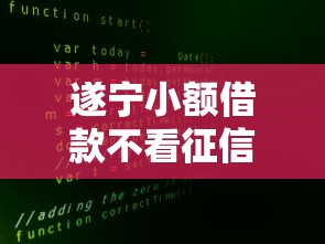 遂宁小额借款不看征信吗？真实情况大揭秘！
