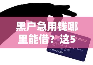 黑户急用钱哪里能借？这5个平台门槛低、审核快，亲测有用！