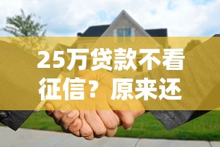 25万贷款不看征信？原来还能这样操作！