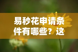 易秒花申请条件有哪些？这篇指南告诉你快速通过技巧
