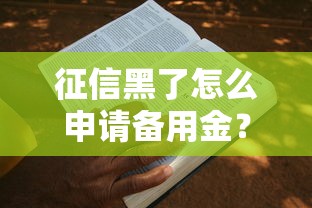 征信黑了怎么申请备用金？这5个方法或许能救急（附真实案例）