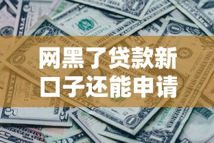 网黑了贷款新口子还能申请吗？这5个正规渠道或许能帮到你