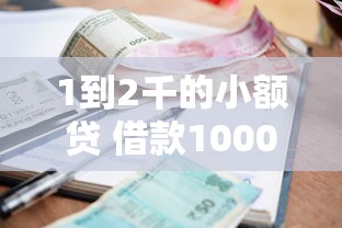 1到2千的小额贷 借款1000元该怎么选？这些细节要注意