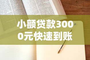 小额贷款3000元快速到账攻略！手头紧可以这样申请