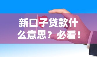新口子贷款什么意思？必看！这些平台审核快还安全