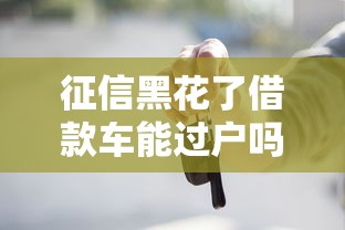 征信黑花了借款车能过户吗？看完这篇你就懂了！