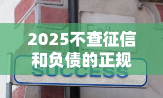 2025不查征信和负债的正规贷款有哪些？这5类平台可放心选