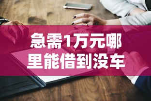 急需1万元哪里能借到没车？这几个方法亲测有效！