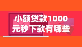 小额贷款1000元秒下款有哪些软件？这几个平台靠谱又好用