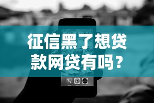征信黑了想贷款网贷有吗？真实方案解析